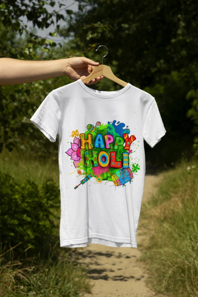 Happy Holi T-Shirt | Unisex | Gift | Dri Fit | Rang Barse
