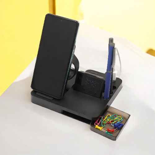 ATB | Wireless Charging Pad | Clock with Alarm | Type C USB Hub | Smartwatch Charger Stand | Desktop Organizer | Book My Gift