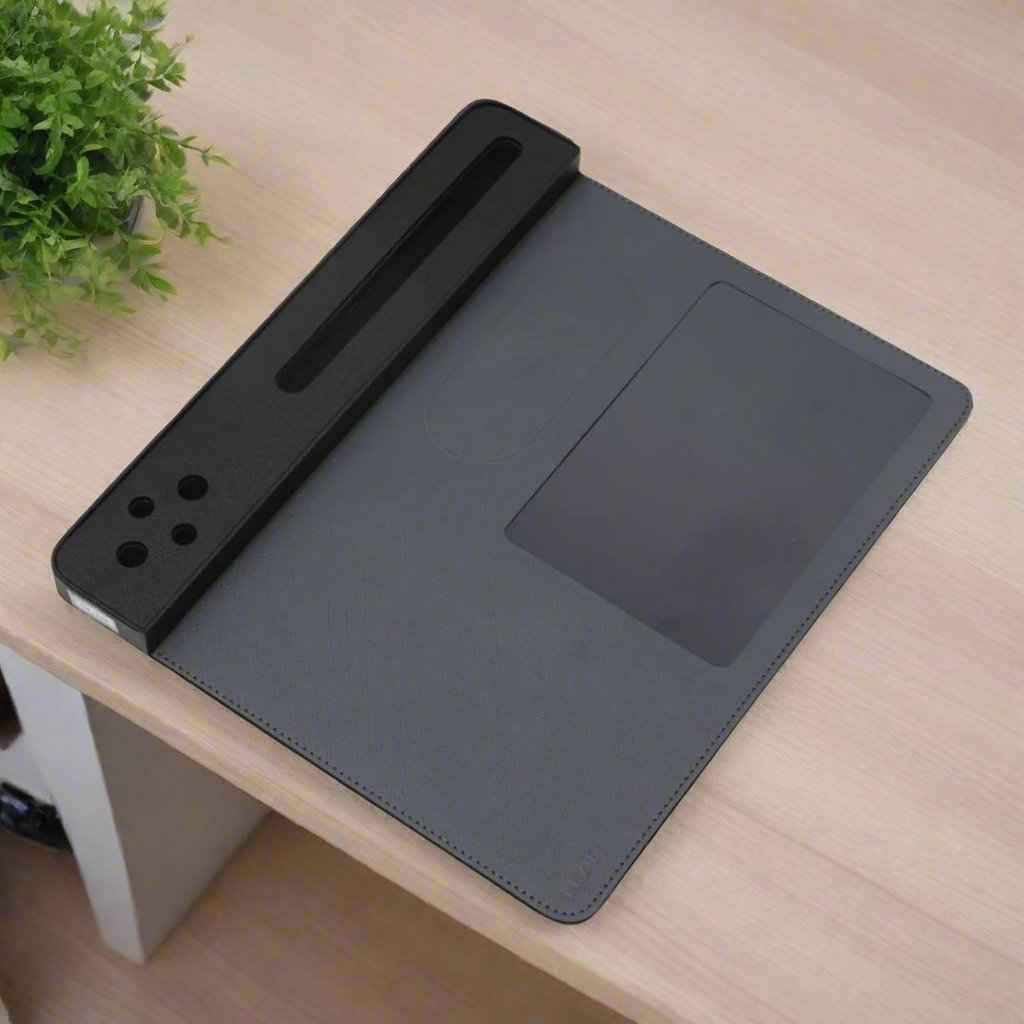 Desk Collective | Mouse Pad + Writing Tab + Wireless Charger + Mobile Stand | Pen Holder | Desktop Organizer | Corporate Gift | Book My Gift