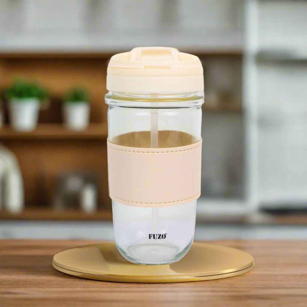 Flipsip | Glass / Mug | Dual Sipper Lid | Secure Mobile Stand | Stylish Leatherette Sleeve | Corporate Gift | Book My Gift