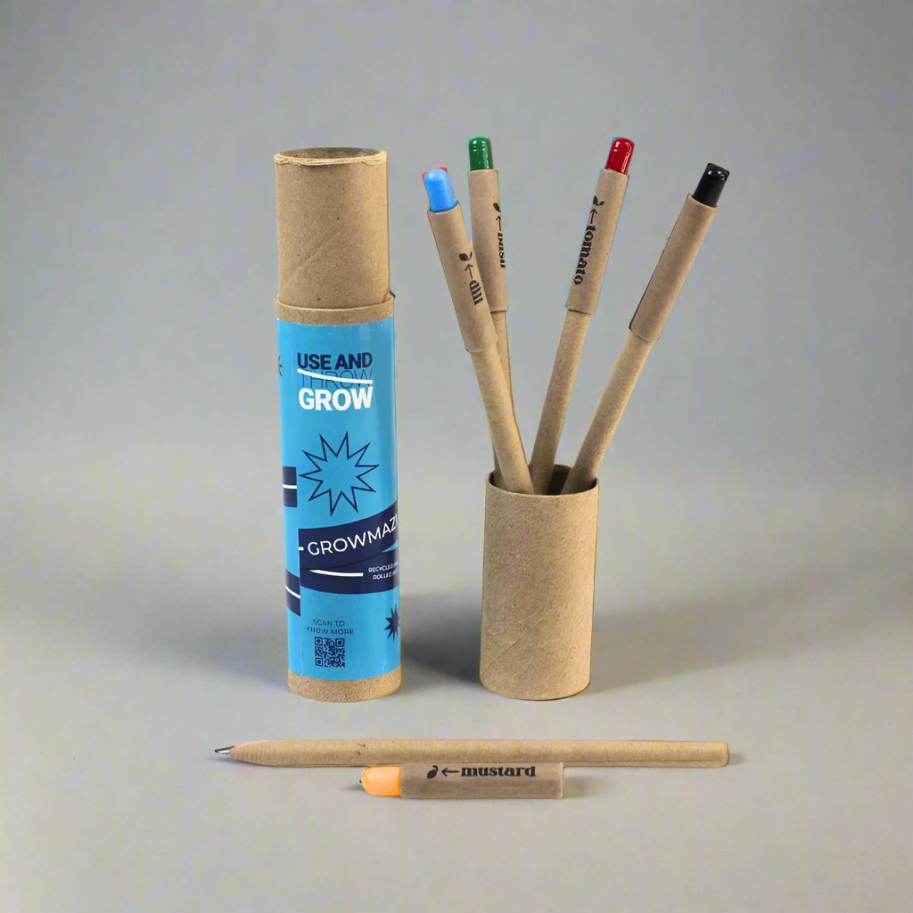 Growmazing Plantable Paper Pen | Eco Friendly | Pen | Set Of 5 pcs. | Set of 30 pcs. | Corporate Gift Set | Birthday Gift Set | Seeds | Book My Gift