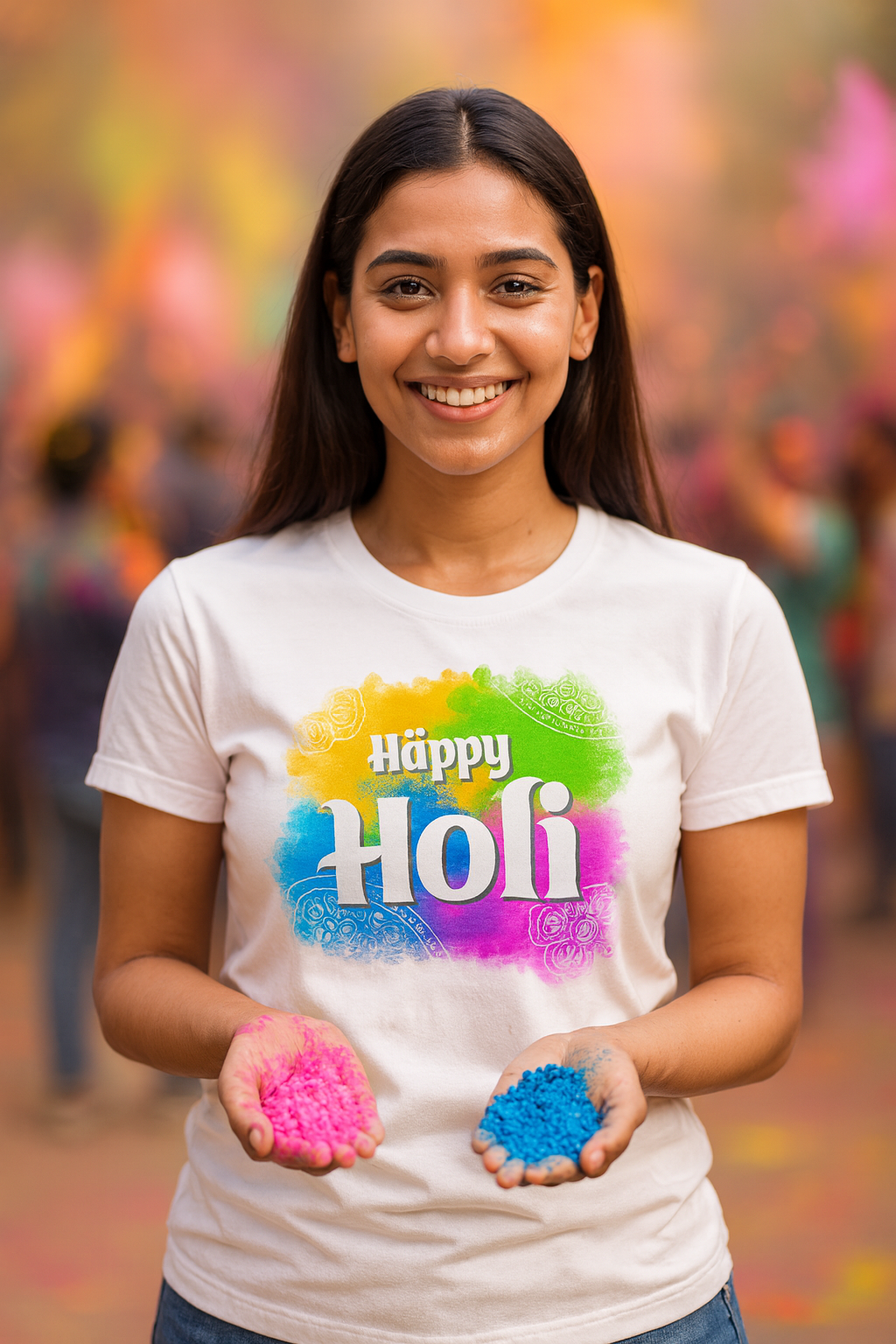 Happy Holi Colorful T-Shirt | Holi Gifting | Unisex T-Shirt | Holi Gifting | Corporate Gift | Dri - Fit