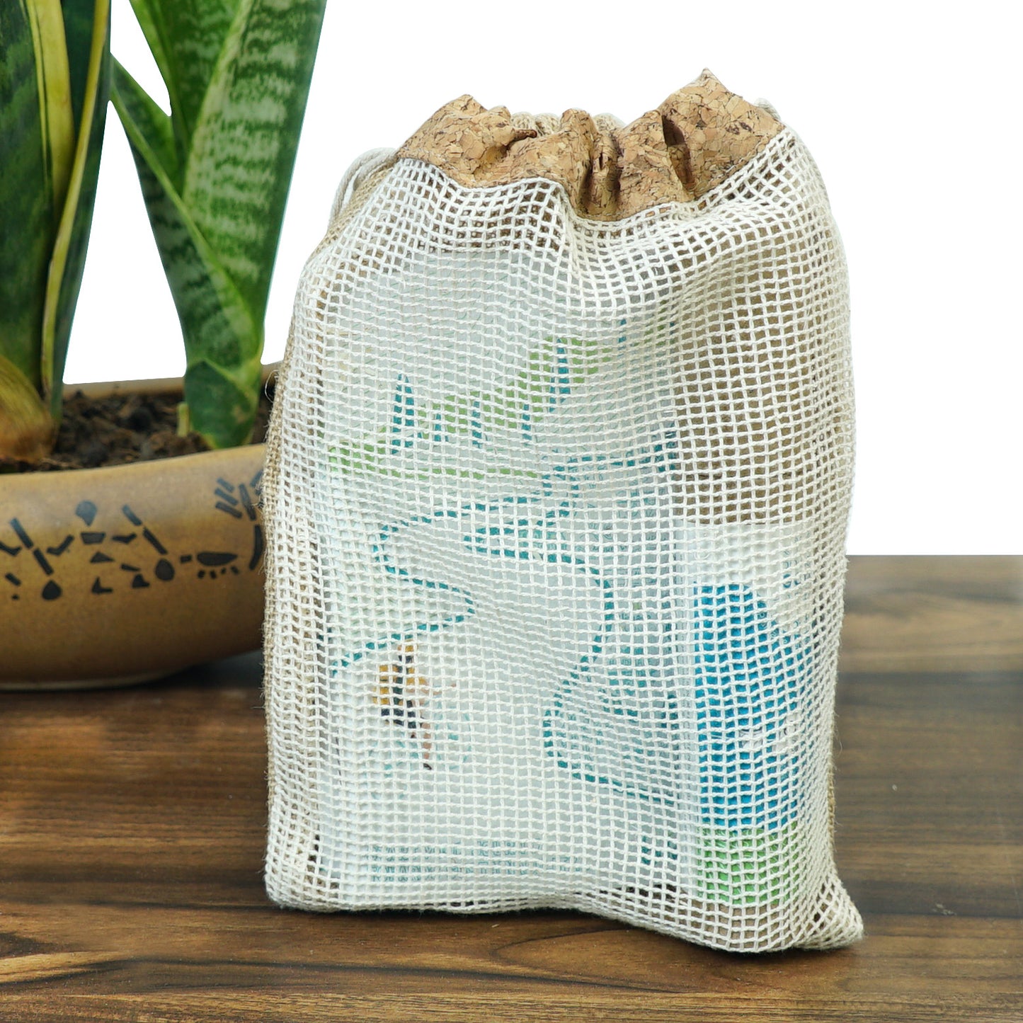 Jute String Bag with Cork Top | Potli | Cotton Net | Gifting Bag | Eco Friendly | Book My Gift