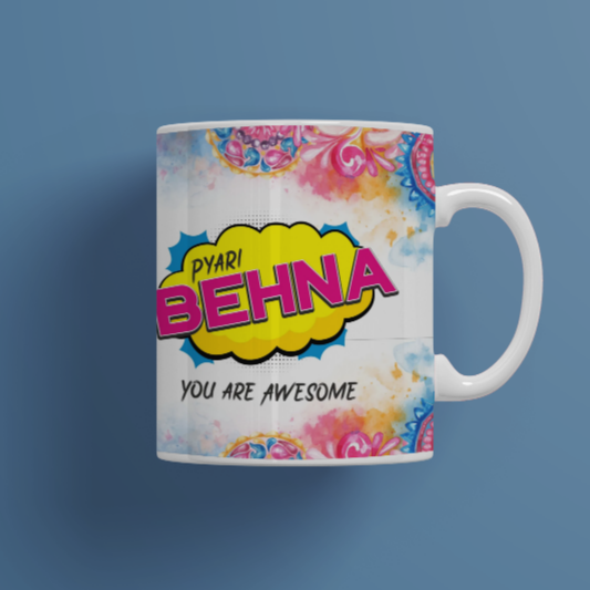 Pyari Behan Mug | Mug Gift for Sis | Mug Gift for Sister | Mug Gift for Behen | Rakshabandhan Gift for Sister | Rakhi Gift for Sister | Birthday Gift for Sister
