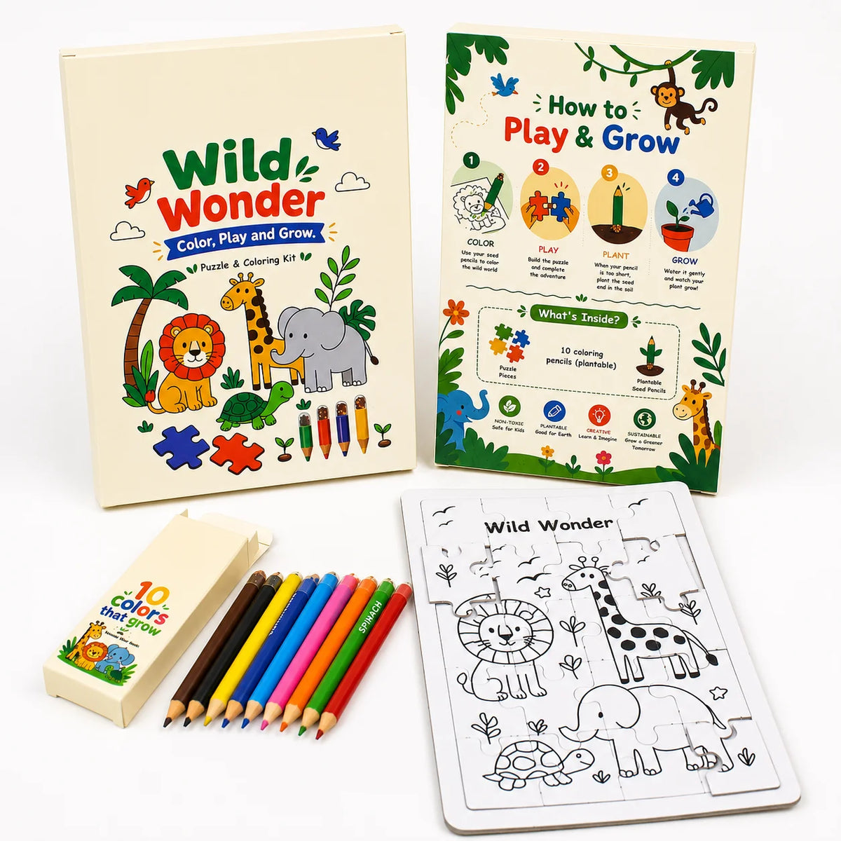Eco - Wild Wonder Puzzle & Plantable Pencil Kit