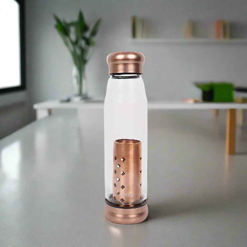 Cuprum | Stainless Steel Lid Bottle | Copper-Charged Glass Bottle | Cooper Bottle | Corporate Gift | Book My Gift