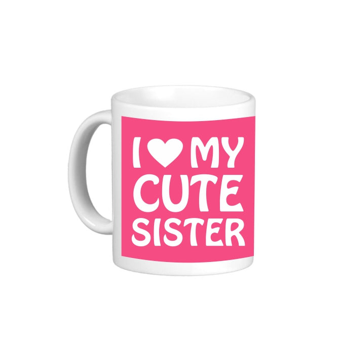 Cute Sister Rakhi Combo | I Love Cute sister Mug | Combo Gift for Sis | Gift for Sister | Combo Gift for Behen | Rakshabandhan Gift for Sister | Rakhi Gift for Sister