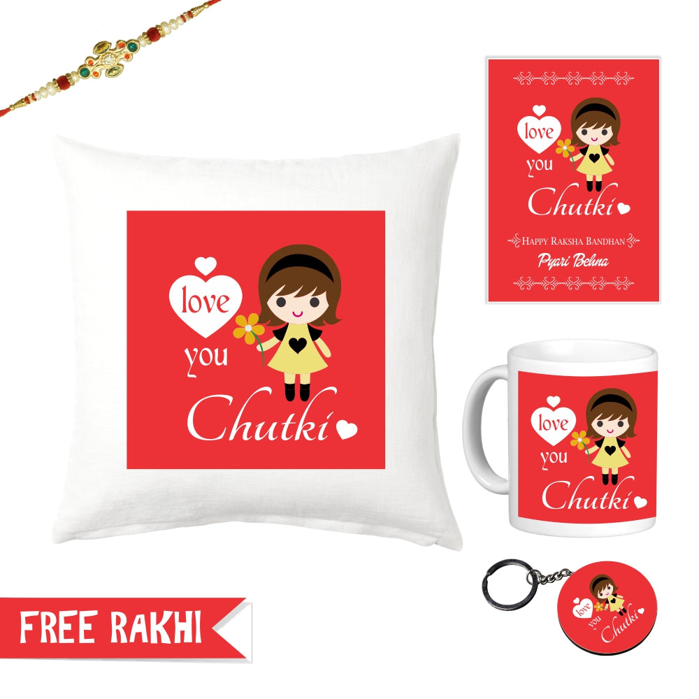Chutki Sister Rakhi Combo | Meri Pyari Behan Mug | Combo Gift for Sis | Gift for Sister | Combo Gift for Behen | Rakshabandhan Gift for Sister | Rakhi Gift for Sister