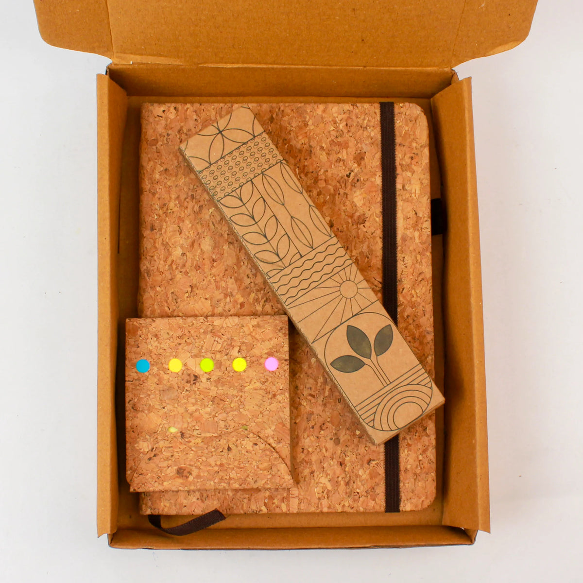 Eco - Cork Diary, Pen & Sticky Notes Gift Box