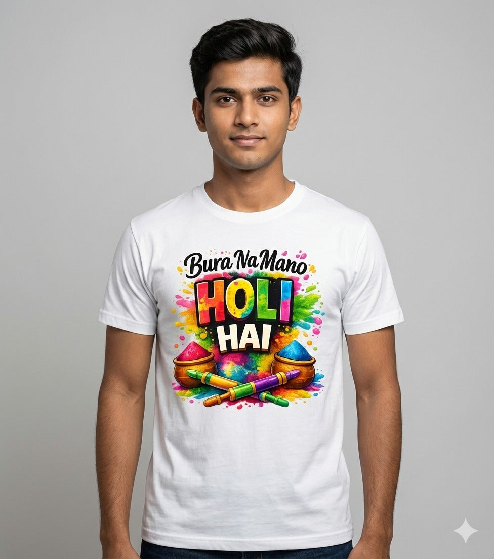 Bura Na Mano Holi T-Shirt for Men & Women | Premium Dri-Fit Holi T Shirt | Color Festival Special