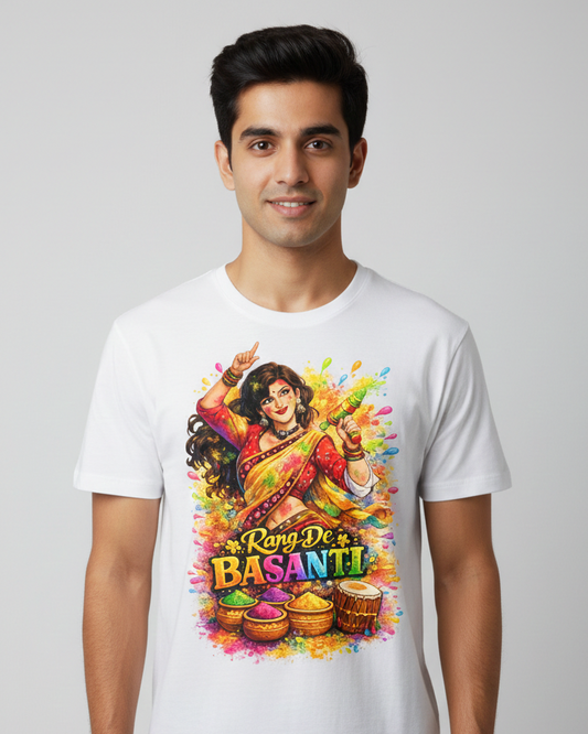 Rang De Basanti Holi T-Shirt | Unisex | Dri Fit T-Shirt | Best Gifting Idea